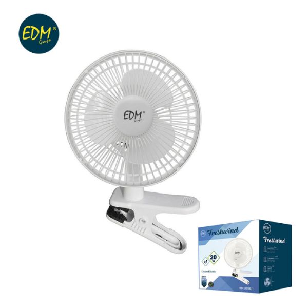 VENTILADOR PINZA 20W Ø15CM EDM